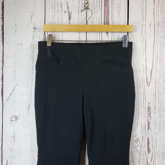 Chicos Perfect Stretch Pants Womens Size 0 Flat Front Straight Leg Black - Picture 1 of 7